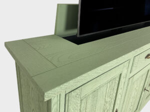 65 inch TV lift cabinet oak 2 drawers 4 doors