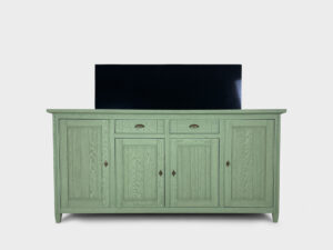 65 inch TV lift cabinet oak 2 drawers 4 doors