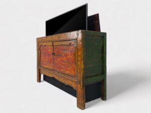 Mongolian antique cabinet for 50 inch tv lift