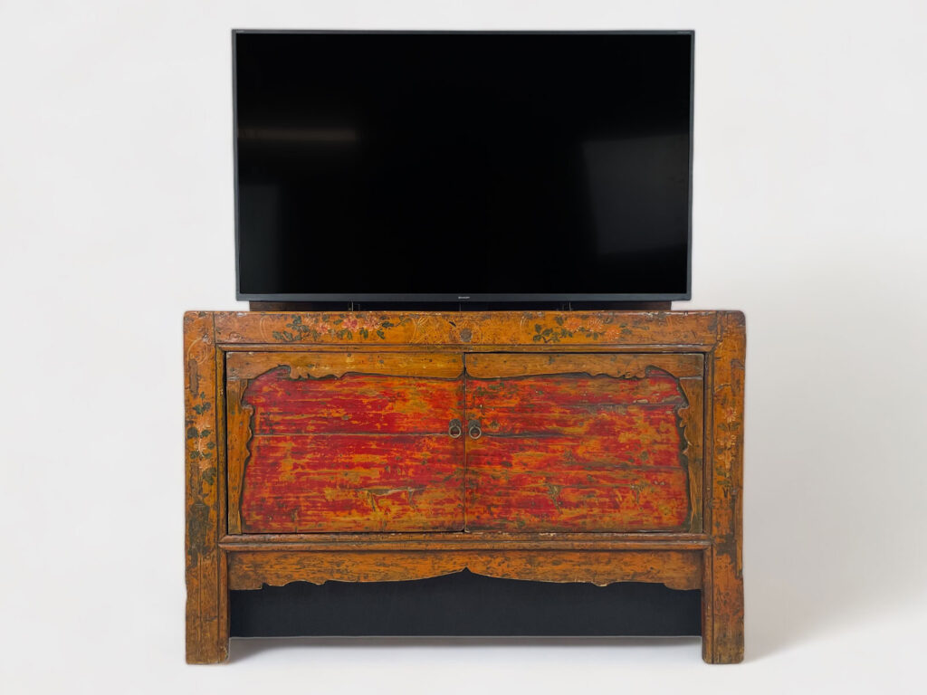 Mongolian antique cabinet for 50 inch tv lift