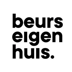 Logo van Beurs Eigen Huis met zwarte, gedurfde lettertype op witte achtergrond.