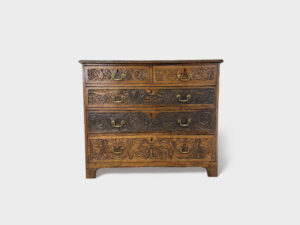 English oak TV lift commode, 19th century