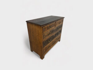 English oak TV lift commode, 19th century