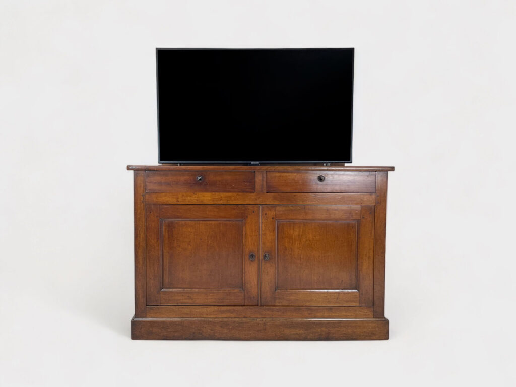 French cherry wood 55 inch tv lift cabinet c. 1800