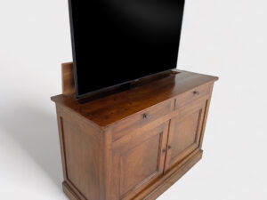 French cherry wood 55 inch tv lift cabinet c. 1800