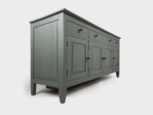 Green-grey matte teak wood tv lift sideboard cabinet 55 inch