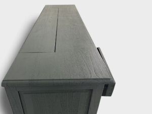 Green-grey matte teak wood tv lift sideboard cabinet 55 inch