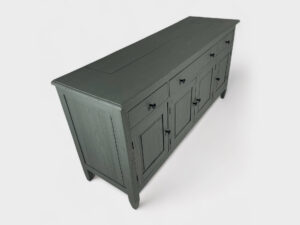 Green-grey matte teak wood tv lift sideboard cabinet 55 inch