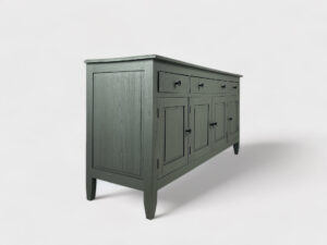 Green-grey matte teak wood tv lift sideboard cabinet 55 inch