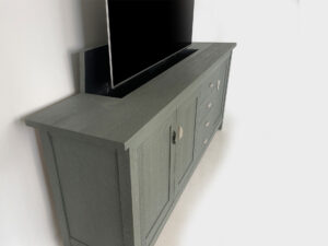 Solid oak tv lift sideboard 55 inch 3 doors 4 drawers