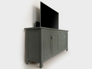 Solid oak tv lift sideboard 55 inch 3 doors 4 drawers