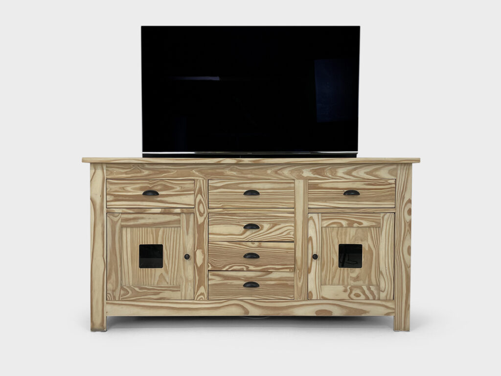 Rubberwood TV lift cabinet 55 inch