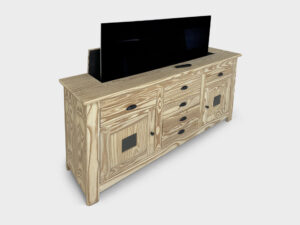 Rubberwood TV lift cabinet 55 inch