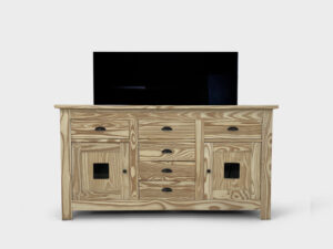Rubberwood TV lift cabinet 55 inch