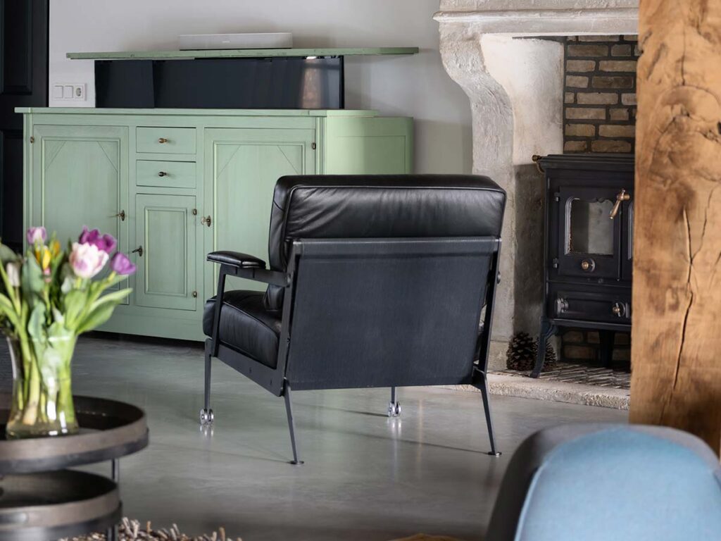 Cherry wood TV lift sideboard green