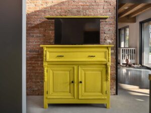 Yellow TV lift cabinet 48 inch