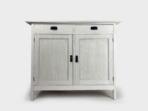 Ivory white TV lift cabinet max 43 inch
