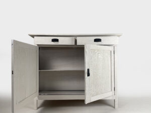 Ivory white TV lift cabinet max 43 inch