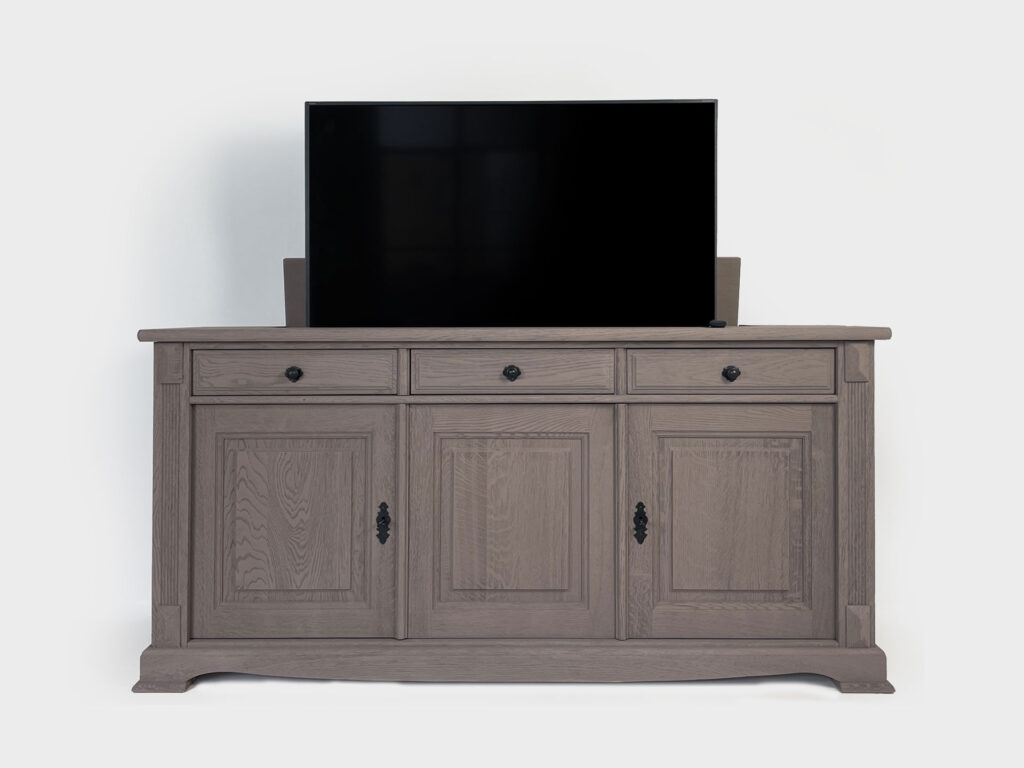 TV lift sideboard cabinet oak 60 inch