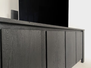 Drawerless black tv lift cabinet 55 inch tv