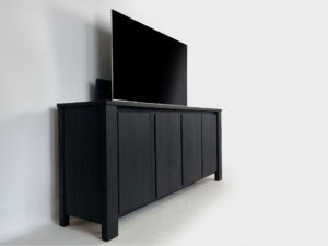 Drawerless black tv lift cabinet 55 inch tv