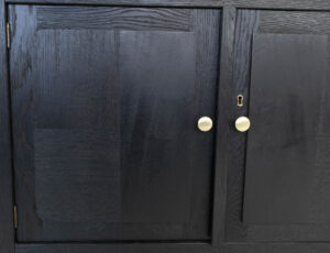 Black TV lift cabinet with marble top 32 inch