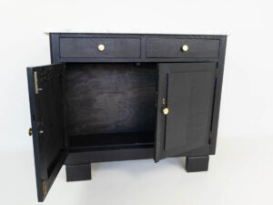 Black TV lift cabinet with marble top 32 inch