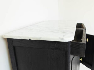 Black TV lift cabinet with marble top 32 inch