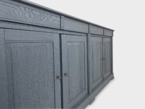 tv lift sideboard 4 drawers 4 doors grey-blue matte 55 inch