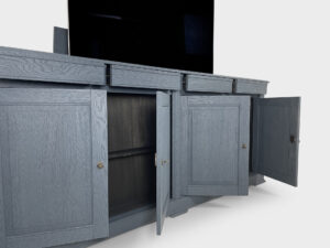 tv lift sideboard 4 drawers 4 doors grey-blue matte 55 inch