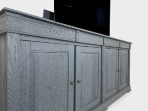 tv lift sideboard 4 drawers 4 doors grey-blue matte 55 inch
