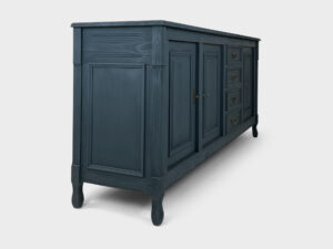 Oak tv lift sideboard grey-blue matte 55 inch