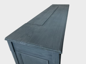 Oak tv lift sideboard grey-blue matte 55 inch