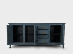 Oak tv lift sideboard grey-blue matte 55 inch