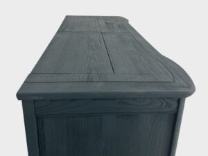 Blue cherry wood 43 inch tv lift cabinet with hinged doors