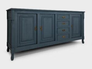 Oak tv lift sideboard grey-blue matte 55 inch