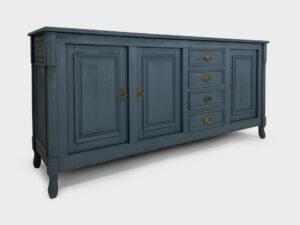 Oak tv lift sideboard grey-blue matte 55 inch