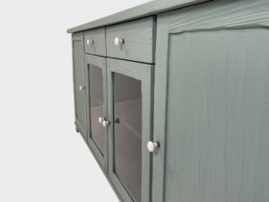 TV Lift Cabinet pine in the colour Farrow & Ball French Gray No.18 for max 55 inch