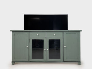 TV Lift Cabinet pine in the colour Farrow & Ball French Gray No.18 for max 55 inch