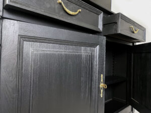 Black cherry wood 50 inch tv lift cabinet