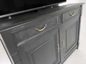 Black cherry wood 50 inch tv lift cabinet