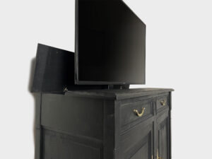 Black cherry wood 50 inch tv lift cabinet