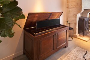 Antique blanket chest with TV lift