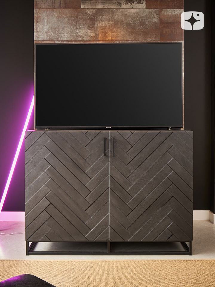 TV lift meubel 'District' geschikt voor 55 inch TV - 2 deurs