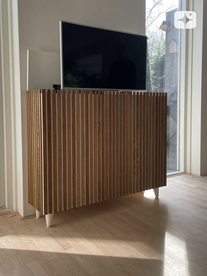 TV lift meubel 'Kite' geschikt voor 43 inch TV - maatwerk wit