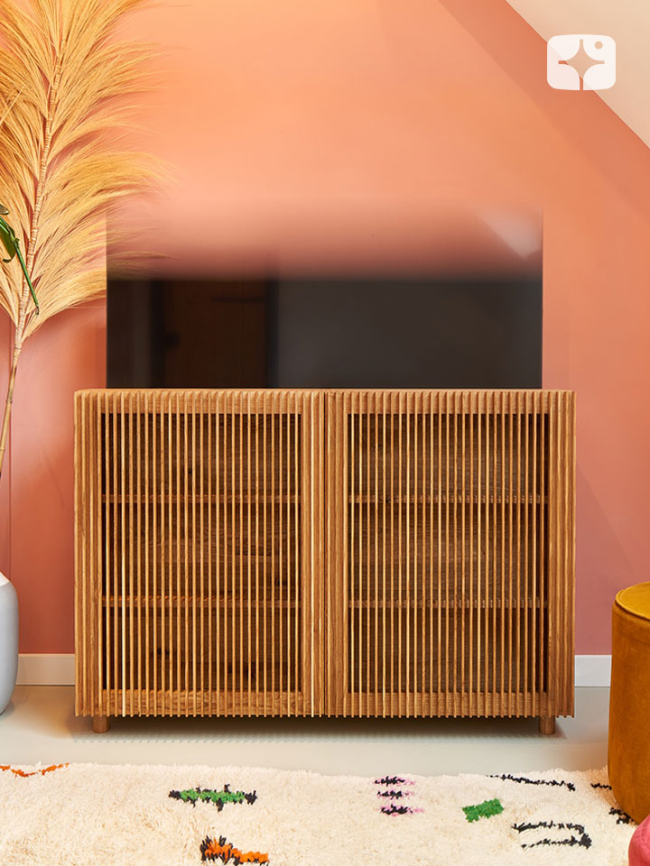 TV lift meubel 'Nomad' geschikt voor 55 inch TV - 2-deurs